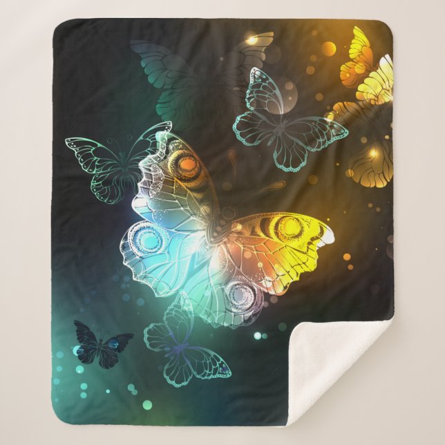 Couverture Sherpa Papillon lumineux et papillons de nuit (Devant)