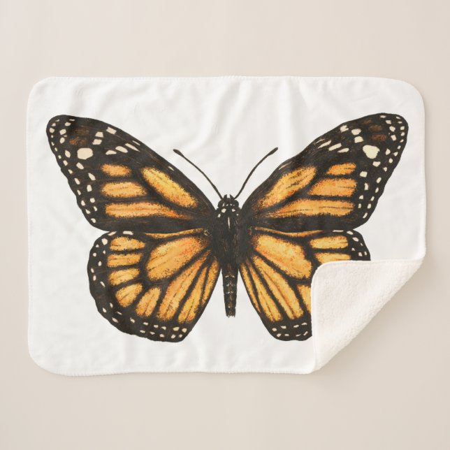 Couverture Sherpa Papillon monarque (Devant (Horizontal))