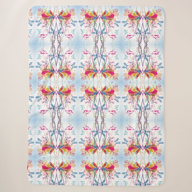 Couverture Sherpa Papillons Abstraits (Devant)