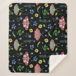 Couverture Sherpa Papillons multicolores : Motif transparent