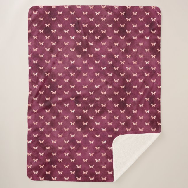 Couverture Sherpa Papillons roses de Bourgogne (Devant)