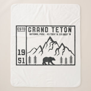 Couverture Sherpa Parc national Vintage Grand Teton Wyoming Mountain