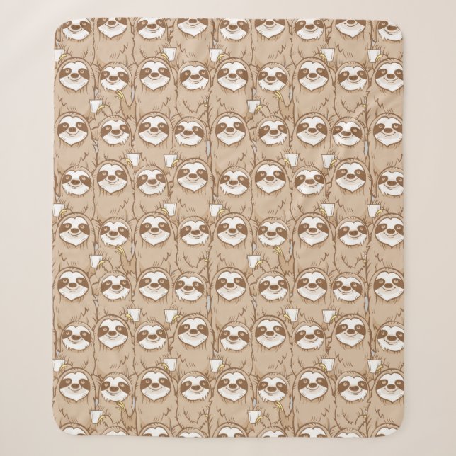 Couverture Sherpa Paresses et motif de café (Devant)