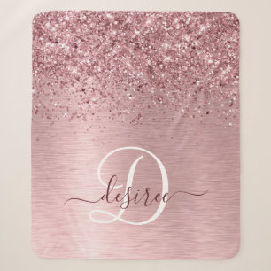 Couverture Sherpa Parties scintillant en métal brossé rose pâle Nom 