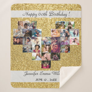 Couverture Sherpa Parties scintillant or photo collage 60e anniversa