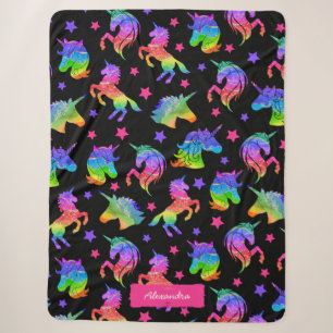 Couverture Sherpa Parties scintillant Unicorn Motif arc-en-ciel avec