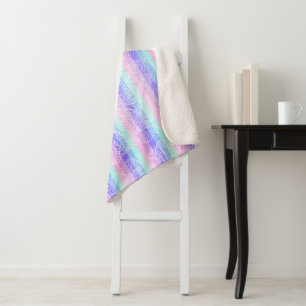 Couverture Sherpa Pastel Candy   Motif d'Imaginaire doux rayé