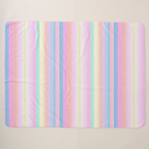 Couverture Sherpa Pastel couleurs mignonnes rayées