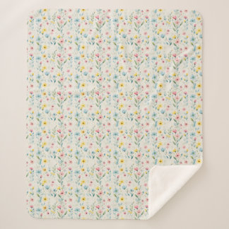 Couverture Sherpa pastel garercolor florr