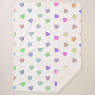 Couverture Sherpa Pastel Motif en forme de coeur Sherpa Blanket