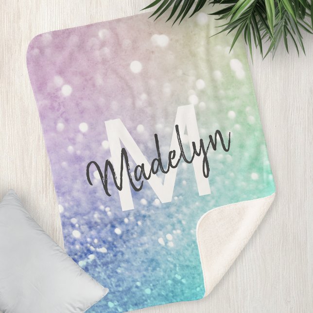 Couverture Sherpa Pastel Parties scintillant Bokeh ContexteGlam Eleg (Créateur téléchargé)
