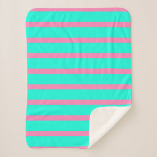 Couverture Sherpa Pastel Turquoise Bleu Vert Et Rose