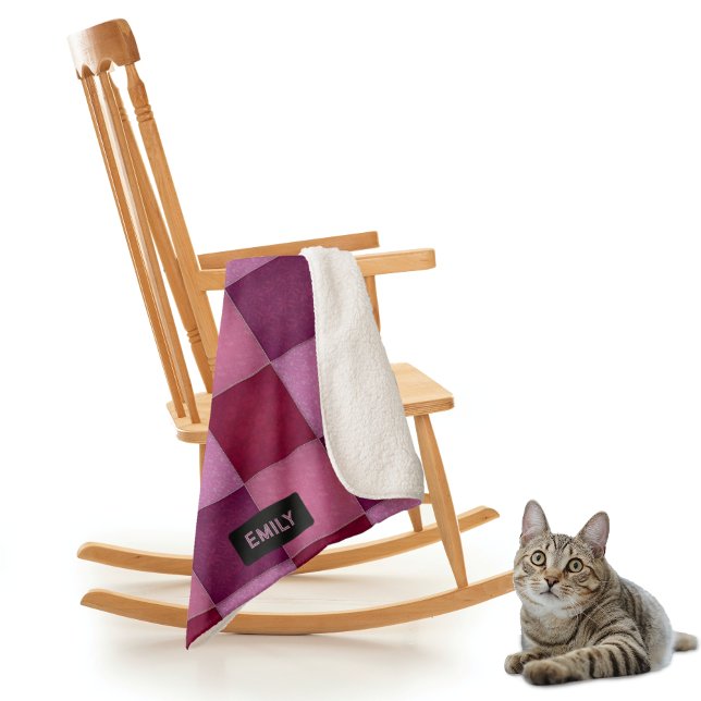 Couverture Sherpa Patchwork de fleurs couronnées - Shades Roses - vo (Créateur téléchargé)