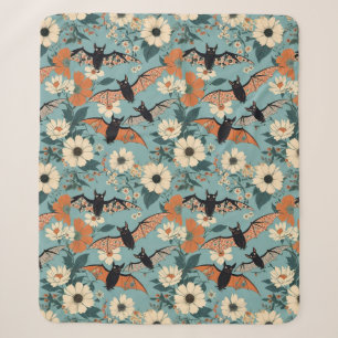 Couverture Sherpa Patchwork floral Chauve-Halloween & Fleurs