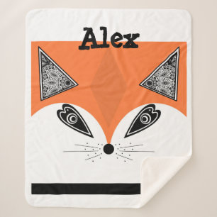 Couverture Sherpa Patchwork Fox, applique Fox, Fox, enfants