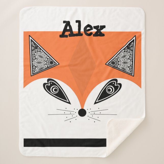 Couverture Sherpa Patchwork Fox, applique Fox, Fox, enfants (Devant)