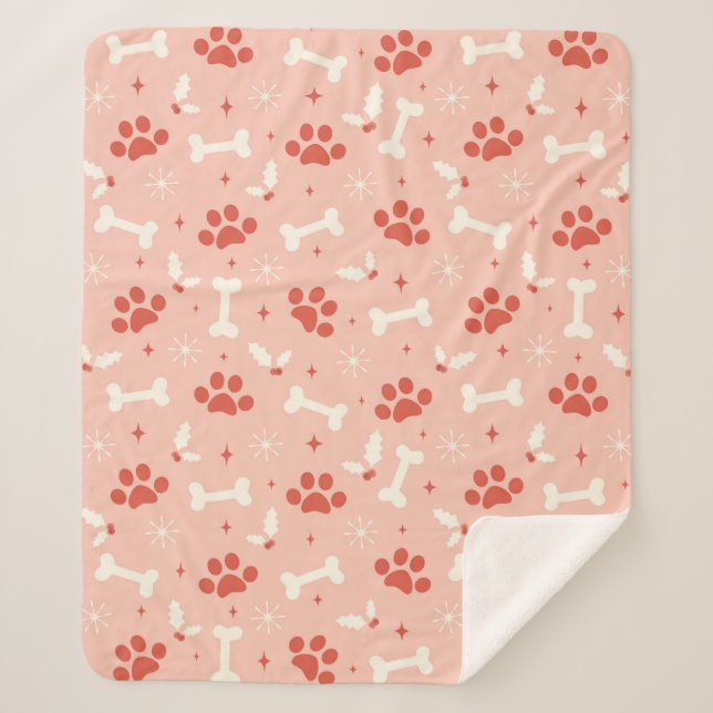 Couverture Sherpa Pâtes et os de Noël Motif (Devant)