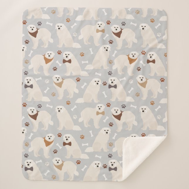 Couverture Sherpa Pâtes et os des Pyrénées Sherpa Blanket (Devant)