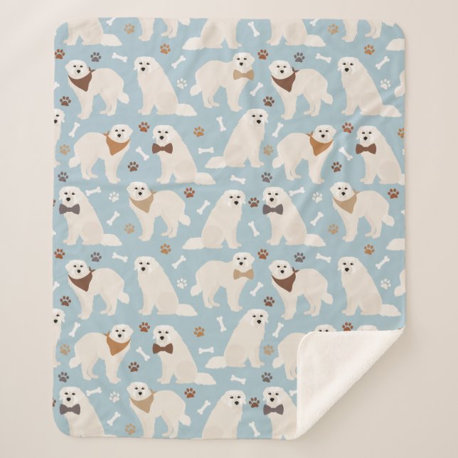 Couverture Sherpa Pâtes et os des Pyrénées Sherpa Blanket (Devant)