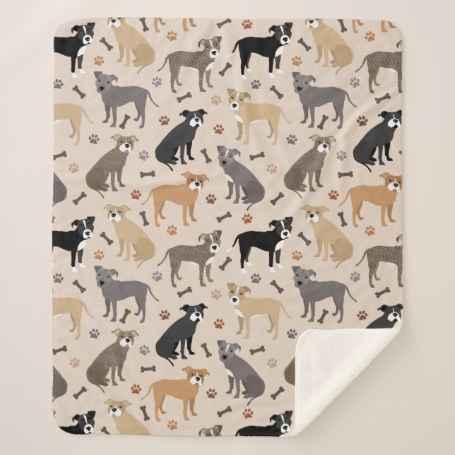 Couverture Sherpa Pâtes et os Pitbulles Sherpa Blanket (Devant)