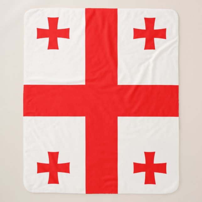 Couverture Sherpa Patriotique Sherpa Blanket avec drapeau de la Géor (Devant)