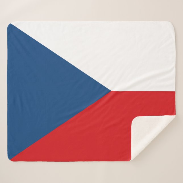 Couverture Sherpa Patriotique Sherpa Blanket avec drapeau de la Tche (Devant (Horizontal))