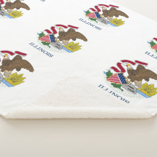 Couverture Sherpa Patriotique Sherpa Blanket avec drapeau de l'Illin