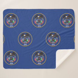 Couverture Sherpa Patriotique Sherpa Blanket avec drapeau de l'Utah