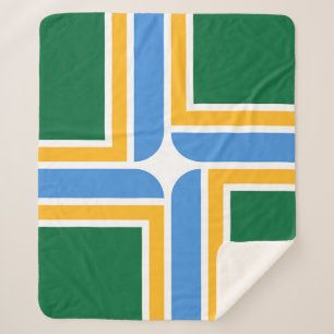 Couverture Sherpa Patriotique Sherpa Blanket avec drapeau de Portlan