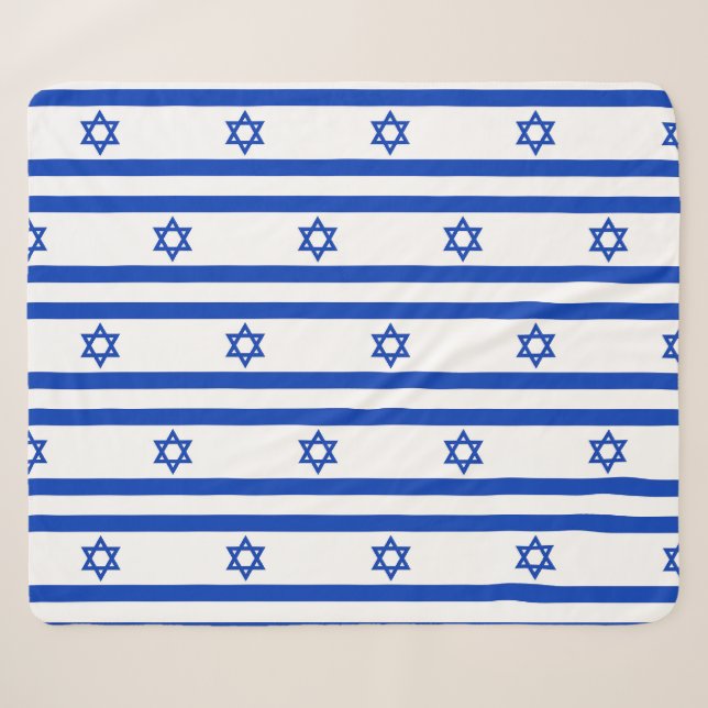 Couverture Sherpa Patriotique Sherpa Blanket avec drapeau d'Israël (Devant (Horizontal))