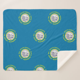 Couverture Sherpa Patriotique Sherpa Blanket avec drapeau du Dakota 