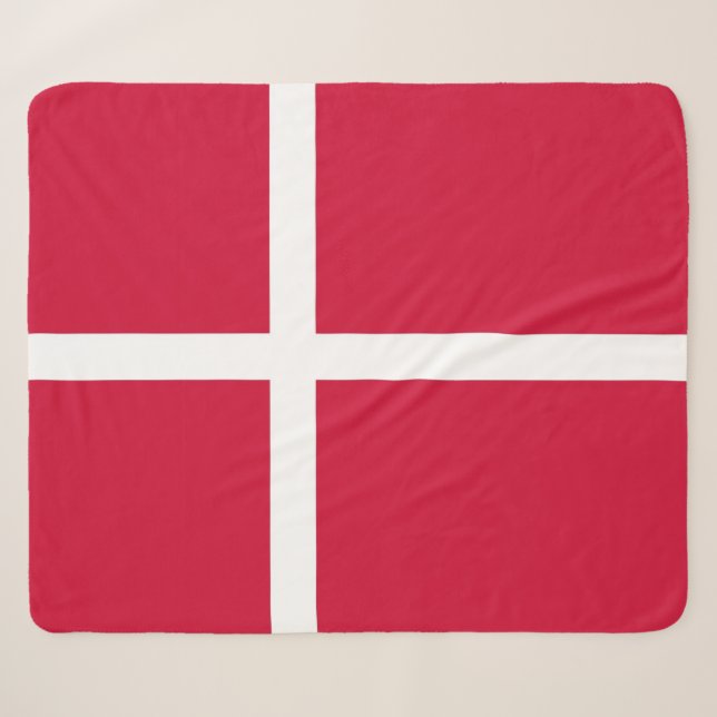 Couverture Sherpa Patriotique Sherpa Blanket avec drapeau du Danemar (Devant (Horizontal))