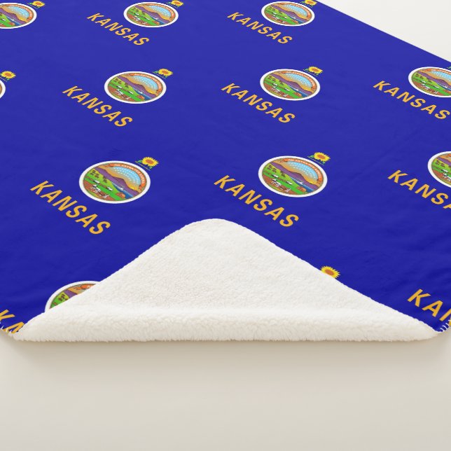 Couverture Sherpa Patriotique Sherpa Blanket avec drapeau du Kansas (3/4)