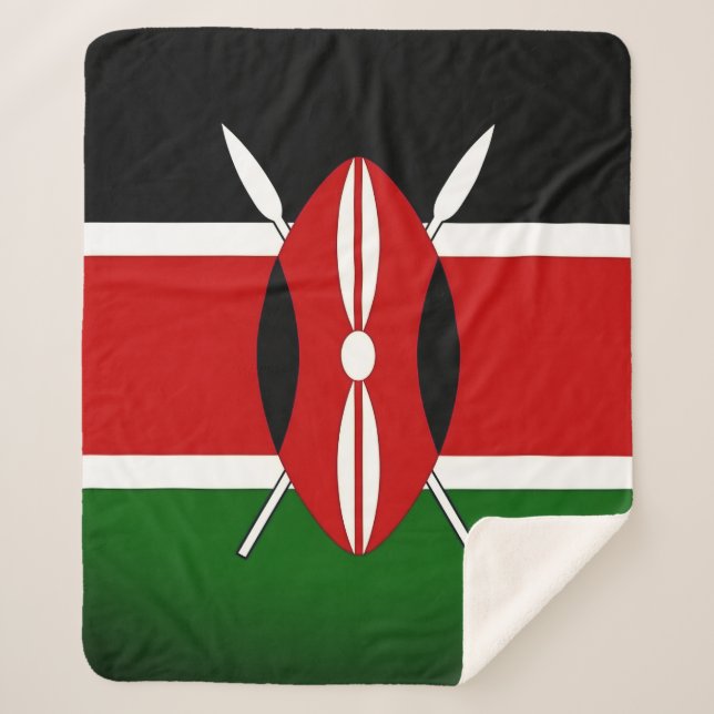 Couverture Sherpa Patriotique Sherpa Blanket avec drapeau du Kenya (Devant)