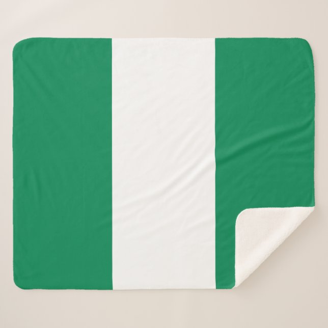 Couverture Sherpa Patriotique Sherpa Blanket avec drapeau du Nigeria (Devant (Horizontal))