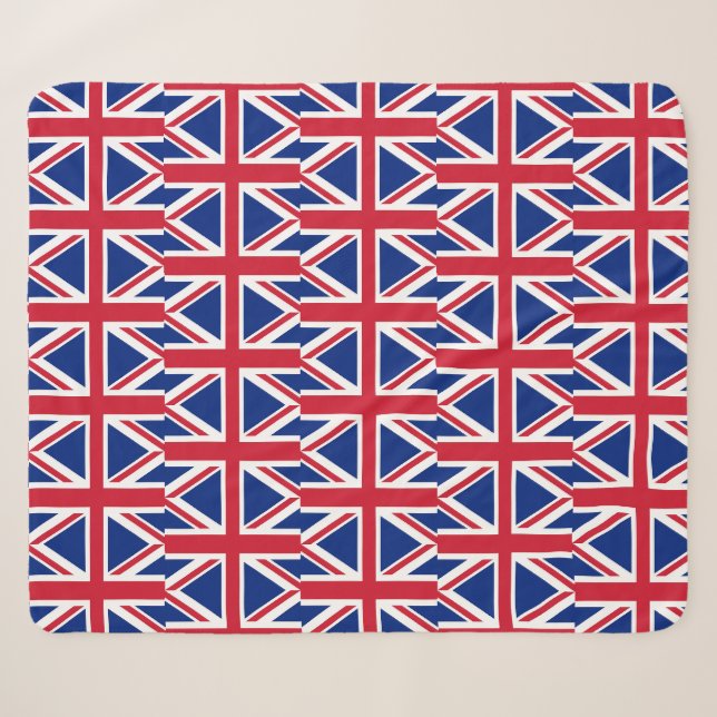 Couverture Sherpa Patriotique Sherpa Blanket avec drapeau du Royaume (Devant (Horizontal))