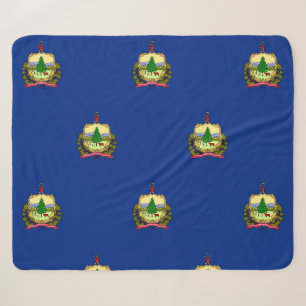 Couverture Sherpa Patriotique Sherpa Blanket avec drapeau du Vermont