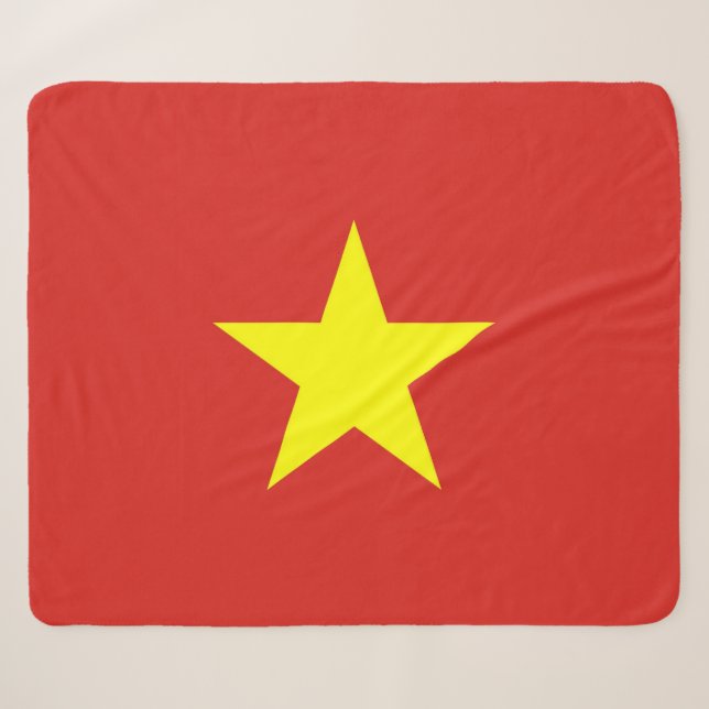 Couverture Sherpa Patriotique Sherpa Blanket avec drapeau du Vietnam (Devant (Horizontal))