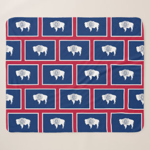 Couverture Sherpa Patriotique Sherpa Blanket avec drapeau du Wyoming