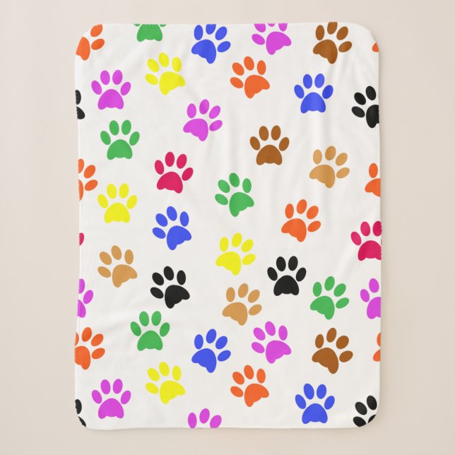Couverture Sherpa Paws colorés (Devant)