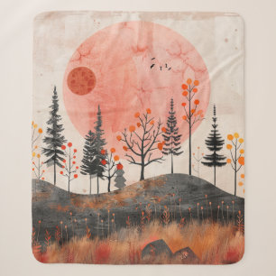 Couverture Sherpa Paysage Abstrait de Boho (13)