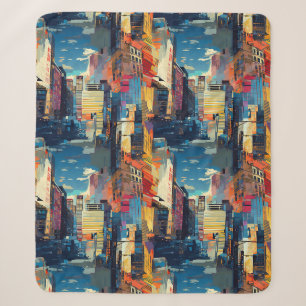 Couverture Sherpa Paysage urbain cyberpunk abstrait (4)