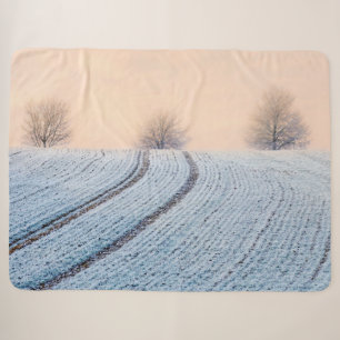 Couverture Sherpa Paysages hivernaux pittoresques avec Hoarfrost Pho