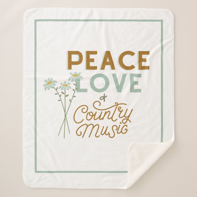 Couverture Sherpa Peace Love et Country Music (Devant)