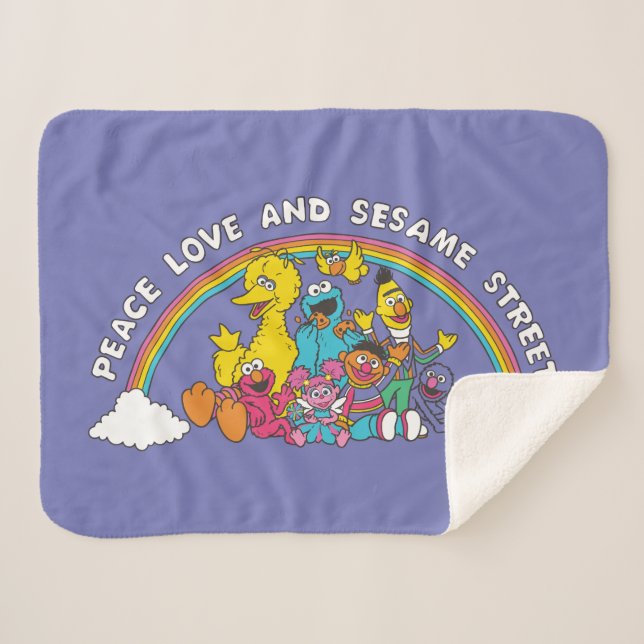 Couverture Sherpa Peace, Love et Sesame Street (Devant (Horizontal))