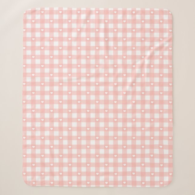 Couverture Sherpa Peach Orange Checks (Devant)