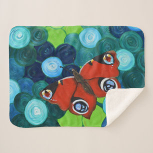 Couverture Sherpa Peacock Papillon peint