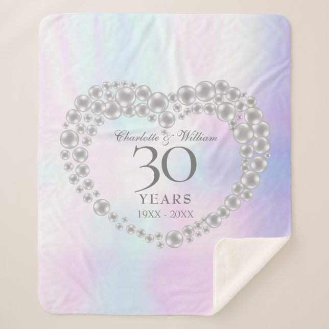 Couverture Sherpa Pearl 30e Mariage Anniversaire Chic Elegant (Devant)