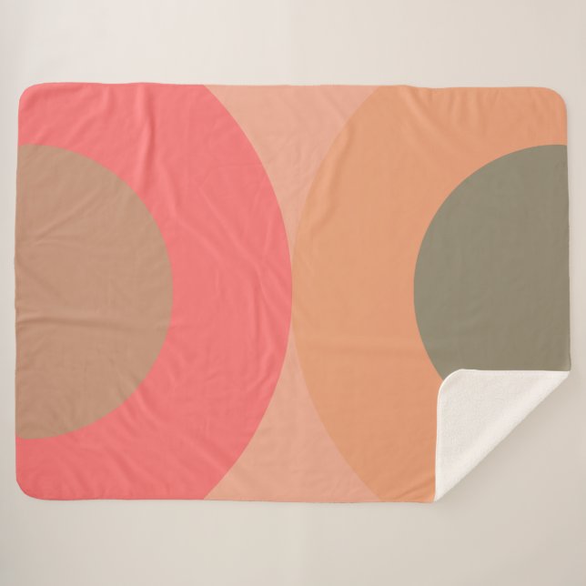 Couverture Sherpa Pêche moderne et olive du milieu du siècle (Devant (Horizontal))