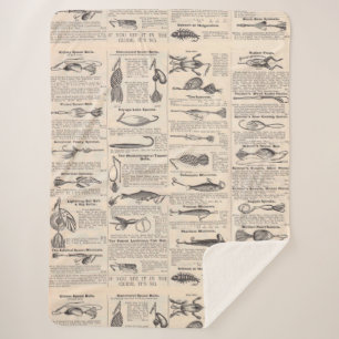 Couverture Sherpa Pêche vintage leures : pêcheur d'antiquité des ann